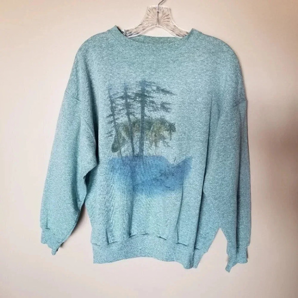 Women's Green Graphic Sweater - Picture 2 of 10